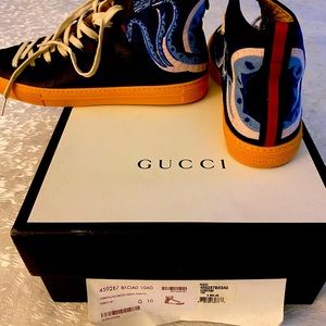 Gucci Men Shoes! Size 10! Authentic! Heron/NS Gross Grain Pesante Nero